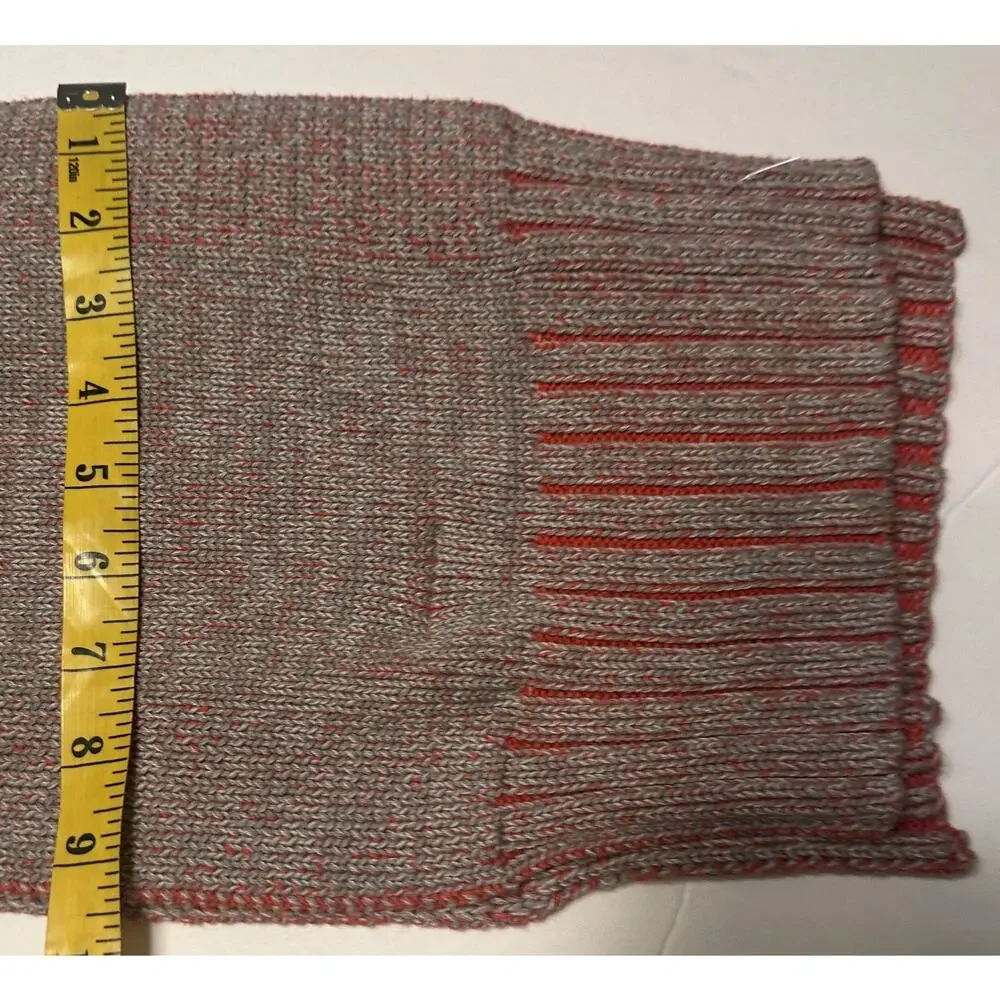 MEXX Scarf Tan Orange Marled Cotton Ribbed Trim Warm Earthy